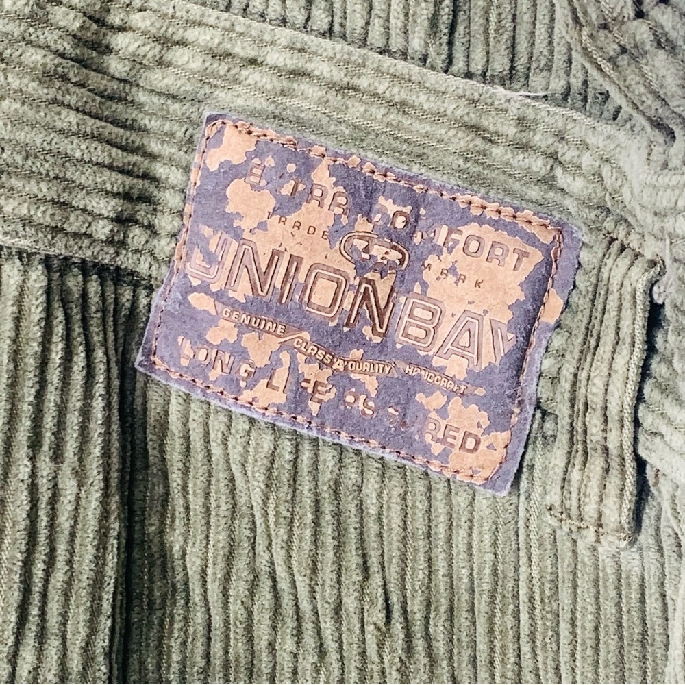 Vintage 90’s Union Bay Corduroy Overalls In Olive Green Size Small 100% Cotton - Picture 4 of 12